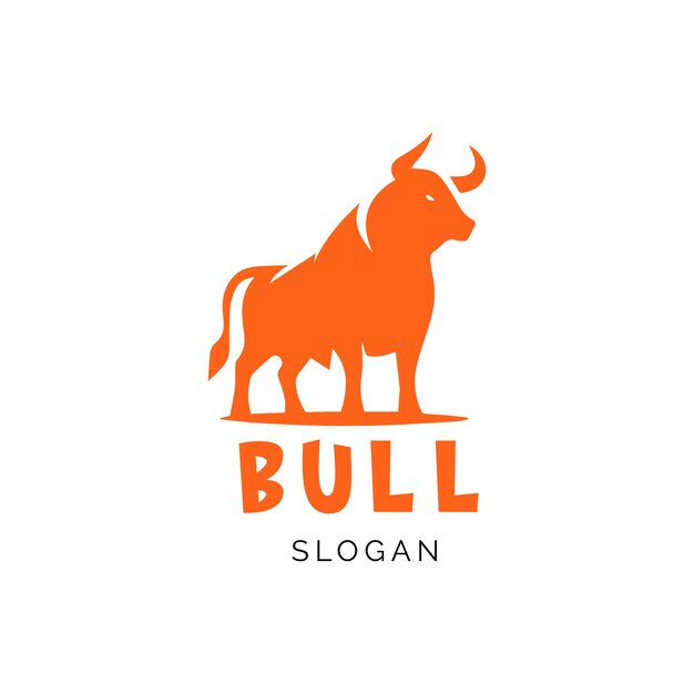 La silueta del toro majestuoso en el logotipo naranja