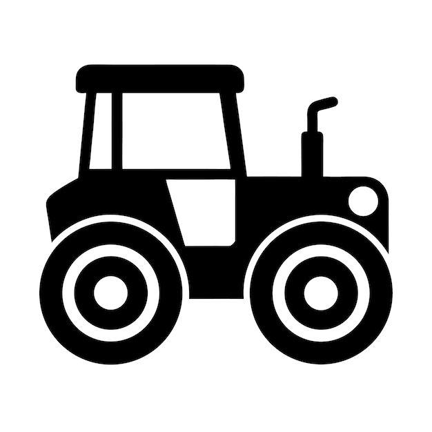 Silueta del tractor negro