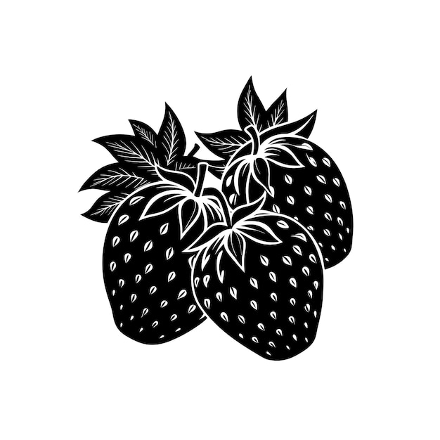 La silueta de las tres fresas