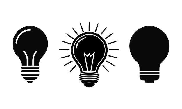 La silueta de los tres íconos de la bombilla de la Generación de Ideas