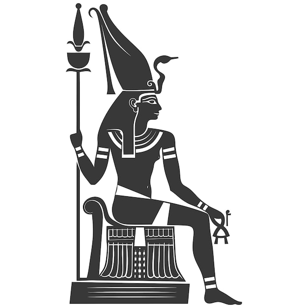 Vector silueta única jeroglíficos egipcios antiguos símbolo logotipo color negro sólo