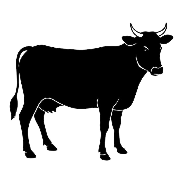 Una silueta de vaca negra para el Eid Mubarak