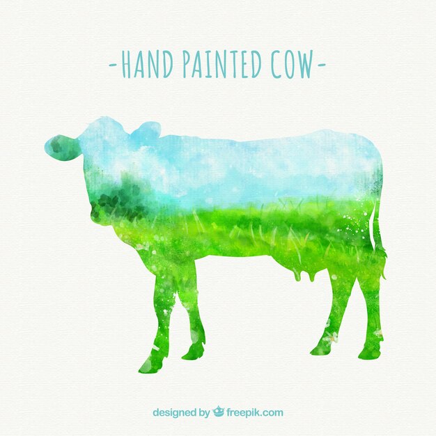 Silueta de vaca pintada a mano