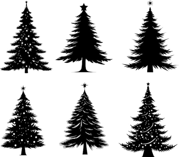 Silueta de vector de árbol de Navidad 3