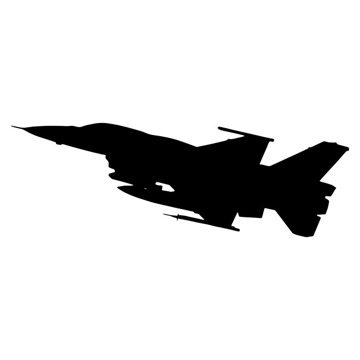 Vector silueta de vector de avión de combate