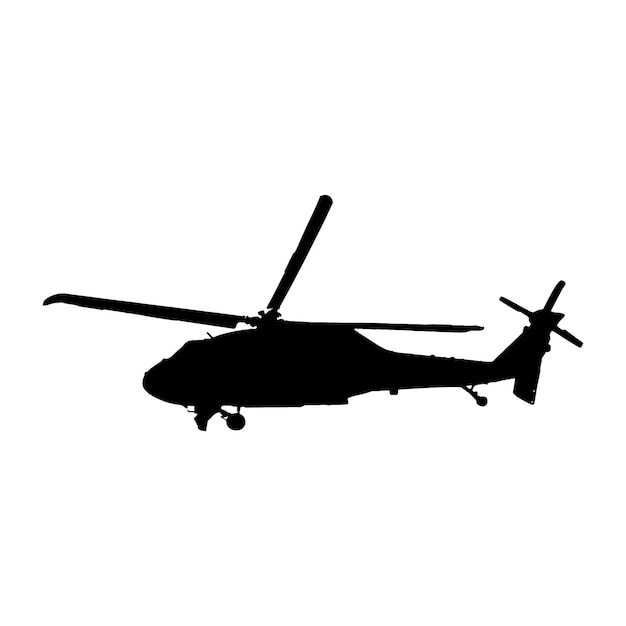 Silueta de vector avión negro sobre fondo blanco