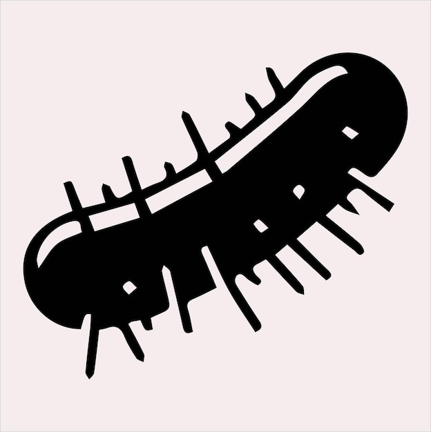 silueta del vector de bacterias sobre un fondo blanco