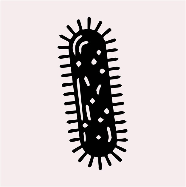 silueta del vector de bacterias sobre un fondo blanco