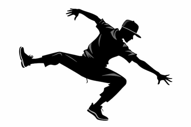 silueta de un vector de bailarín de hip hop