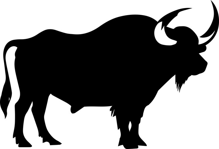 Vector silueta de vector de búfalo