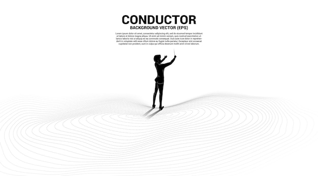 Silueta de vector de conductor con superficie de onda