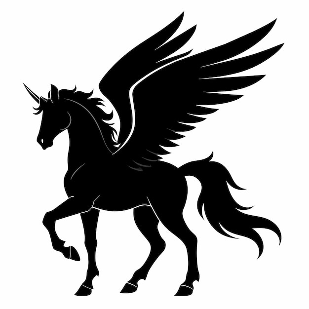 silueta de un vector de criatura antigua de Pegasus