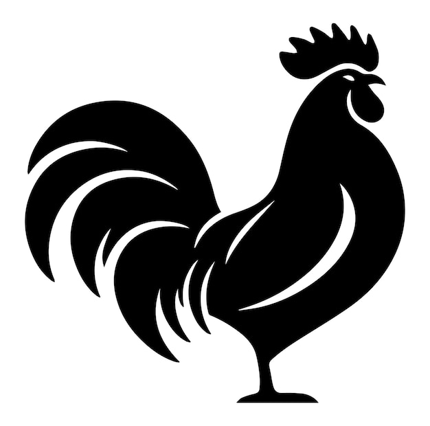 Silueta de vector de gallo