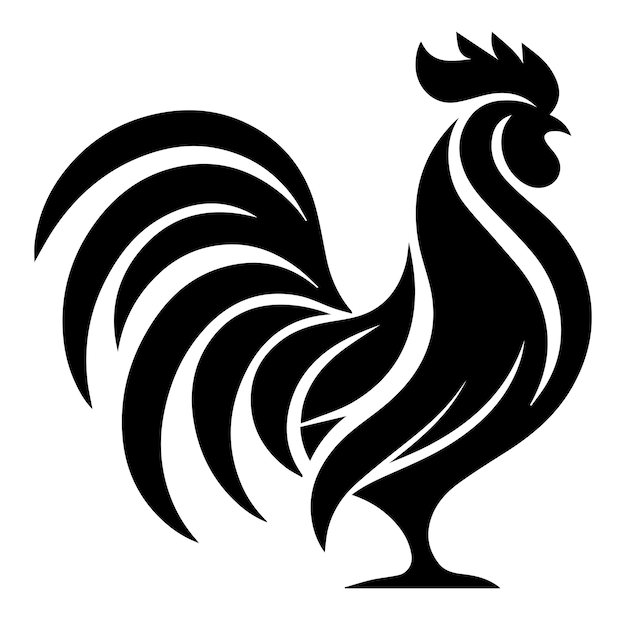 Silueta de vector de gallo