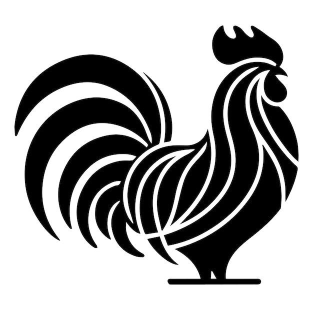 Silueta de vector de gallo