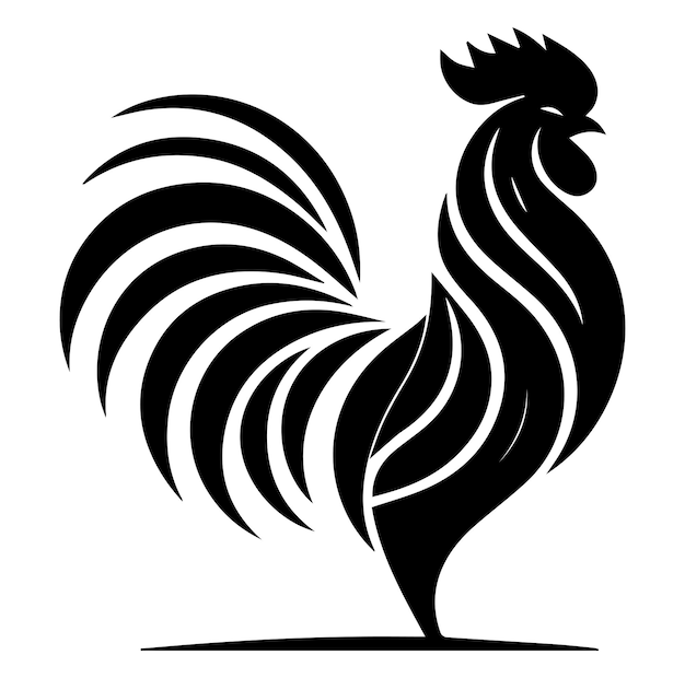 Silueta de vector de gallo