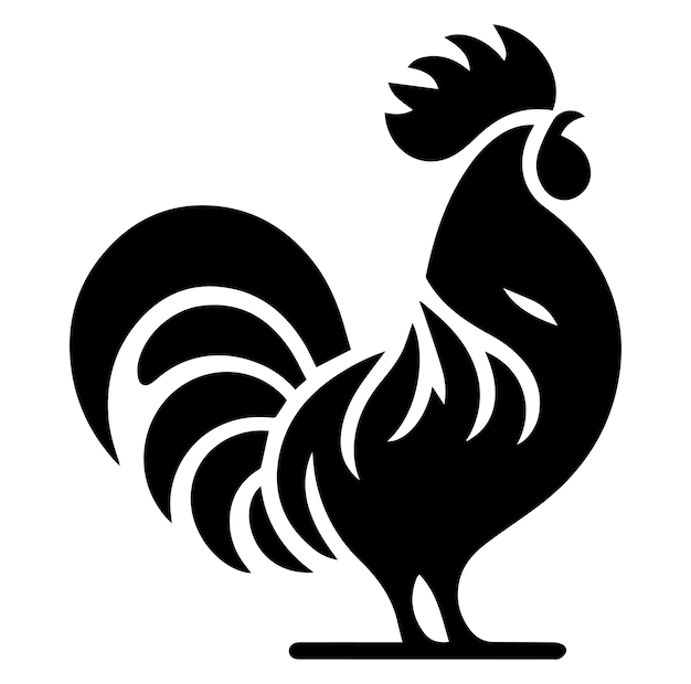 Silueta de vector de gallo