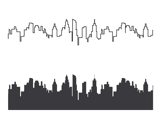 Silueta de vector de horizonte de la ciudad