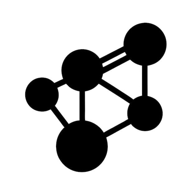 silueta del vector del ícono de la estructura química