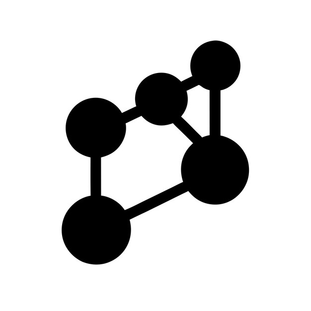 silueta del vector del ícono de la estructura química