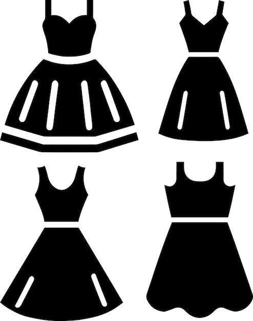 Silueta de vector de icono de vestido 7