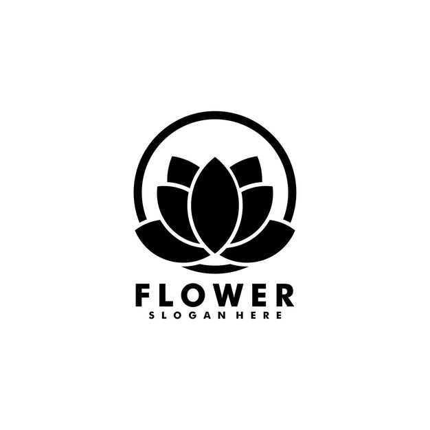 silueta de vector de logotipo de flor abstracta