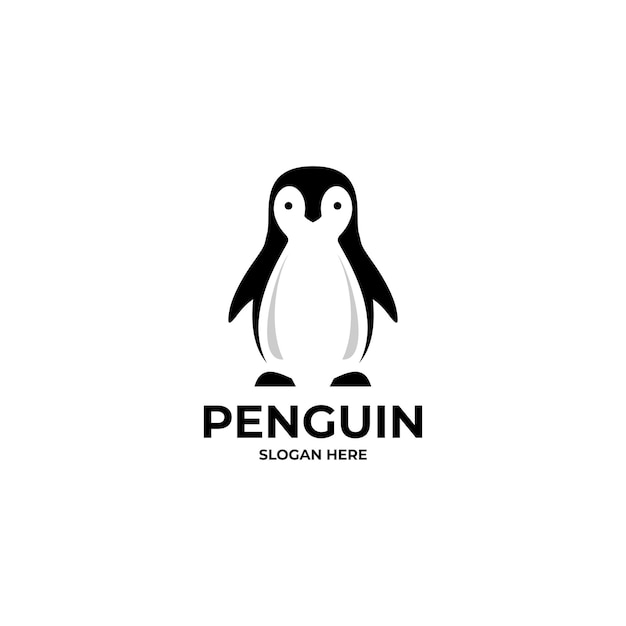 silueta de vector de logotipo de pingüino