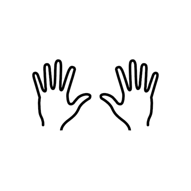 Silueta de vector de mano de palma humana Iconos de caridad Línea Serie Trazo editable