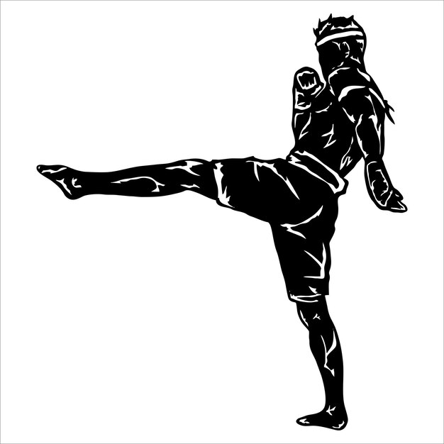 silueta vector muay thai