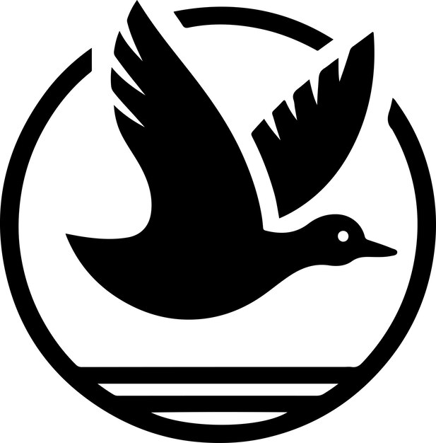 silueta de vector de pato volador mínimo silueta de color negro 22