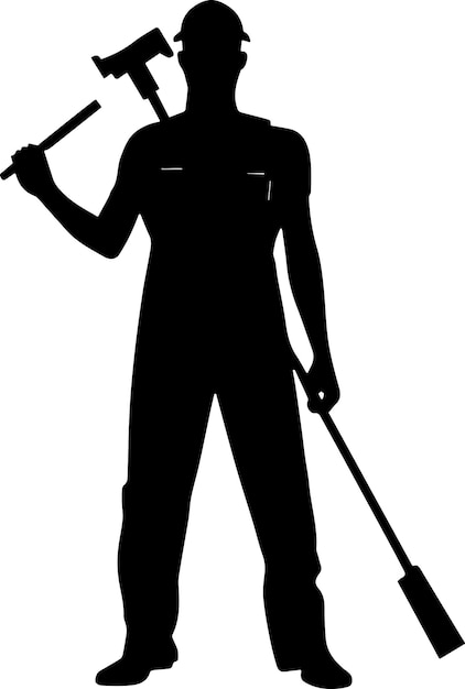 Silueta de vector de pintor