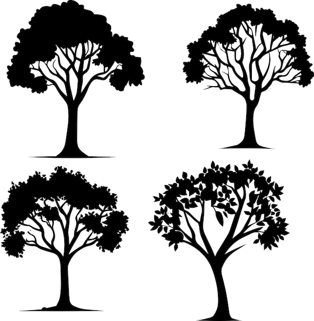 Silueta de vector de planta de árbol simple 2