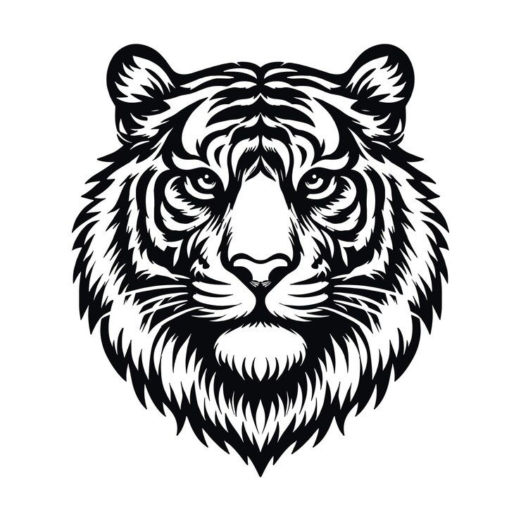 Silueta del vector del tigre