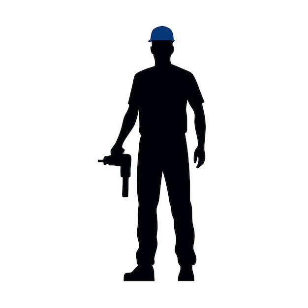 una silueta del vector de trabajo trabajado