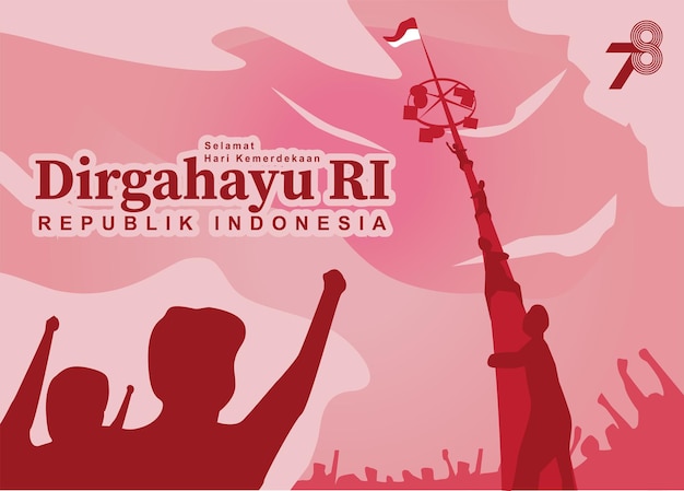 silueta vectorial 17 de agosto regalos festivos panjat pinang celebrar el día de la independencia de indonesia