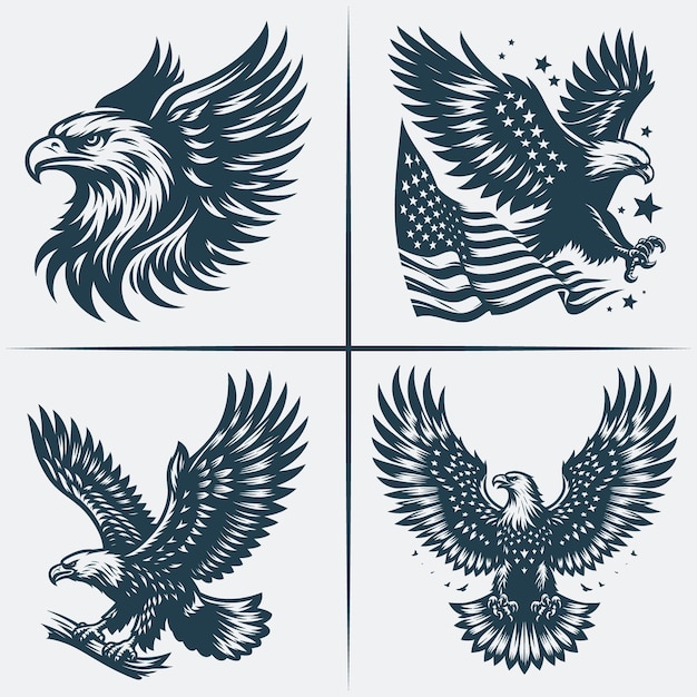 silueta vectorial de águila svg archivo de paquete
