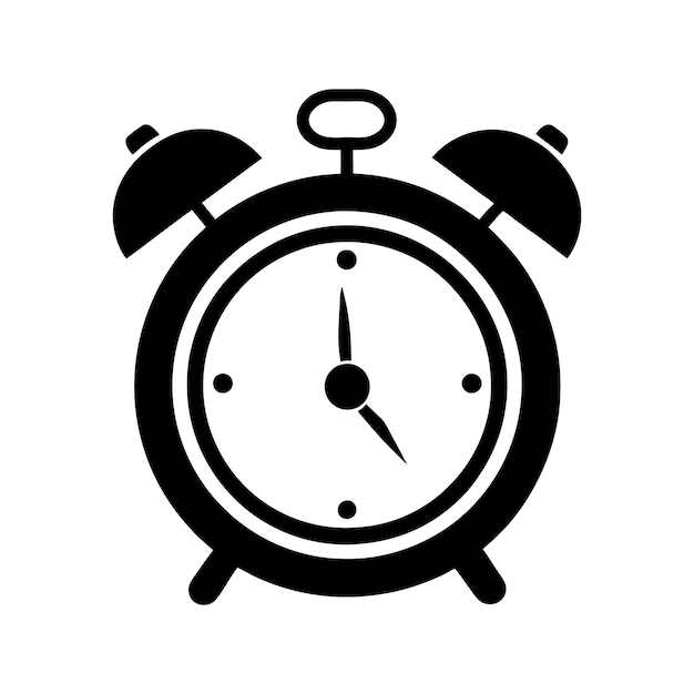 Silueta vectorial aislada dibujada a mano por un reloj