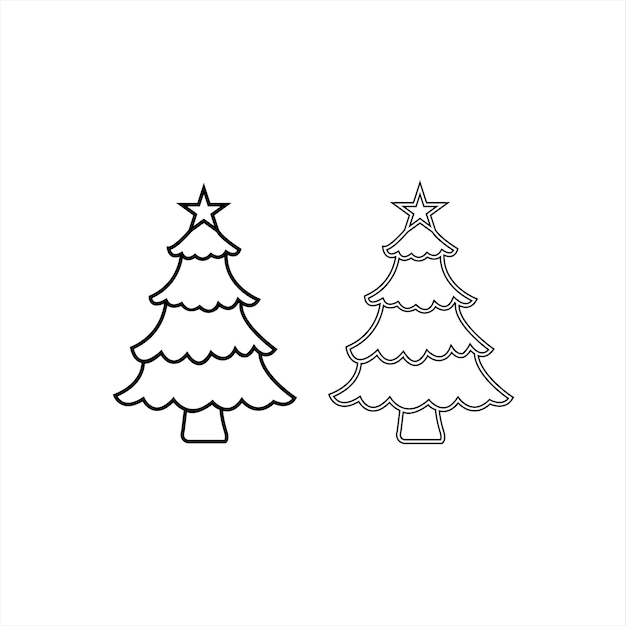 Silueta vectorial de un árbol de Navidad