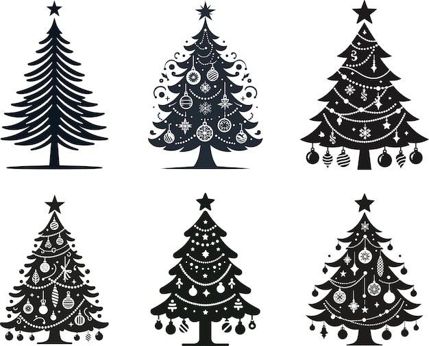 Silueta vectorial del árbol de Navidad