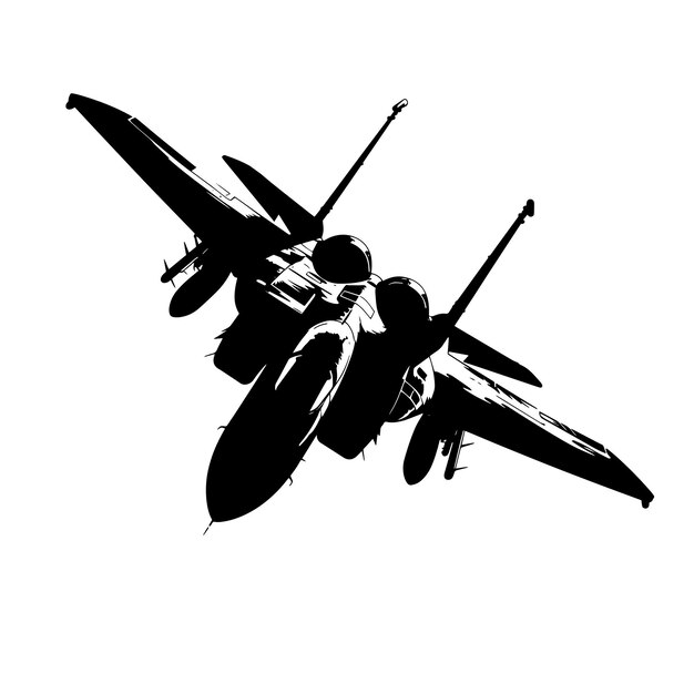 silueta vectorial de un avión de aviación