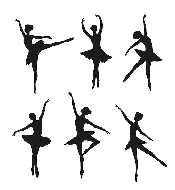 Silueta vectorial de una bailarina de ballet