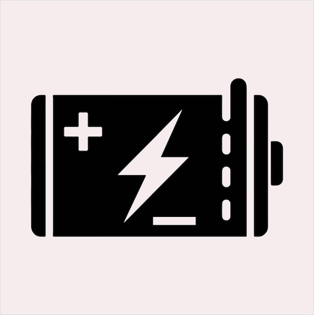 silueta vectorial de la batería sobre un fondo blanco