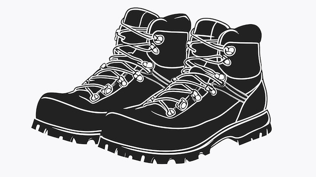 silueta vectorial de botas de otoño sobre un fondo blanco IA generativa