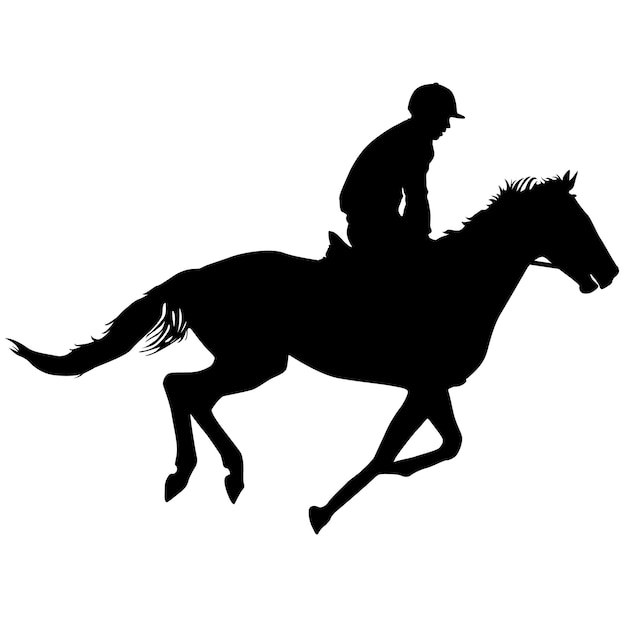 Vector silueta vectorial de caballo y jinete