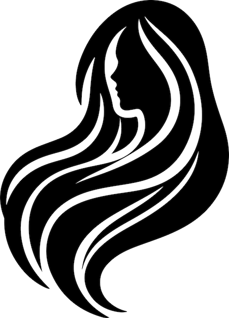 Silueta vectorial de cabello largo femenino