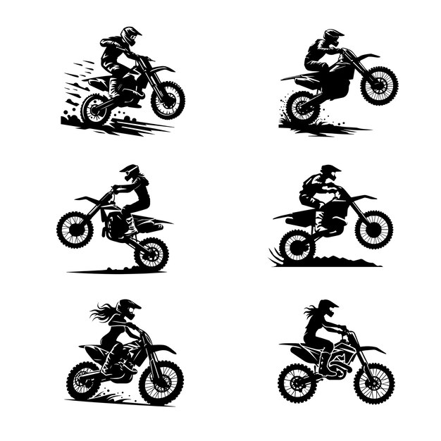 Silueta vectorial de carreras de motocross