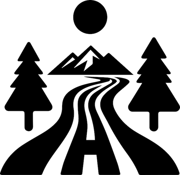 Silueta vectorial de la carretera de color negro 2