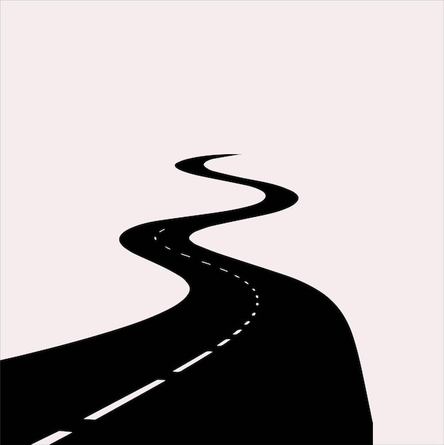 Silueta vectorial de la carretera sobre un fondo blanco