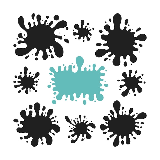 Silueta vectorial de color negro salpicado de agua Ideal para logotipo o símbolo e iconos web