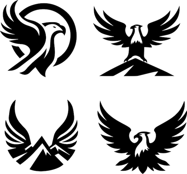 silueta vectorial del concepto del logotipo del águila 3